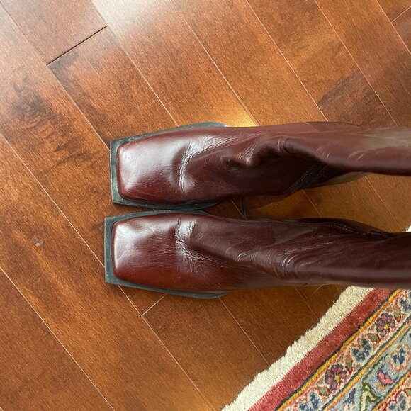 Zara Dark Red Boots - Picture 4 of 5